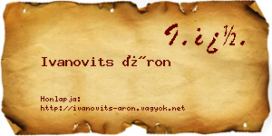 Ivanovits Áron névjegykártya